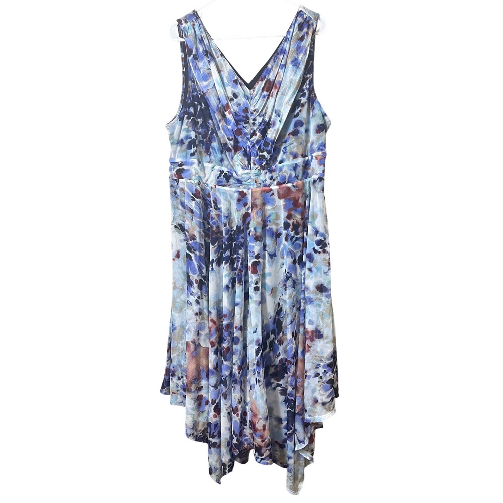Simply Vera VERAWANG Handkerchief Floral Sleeveless Midi Dress 1X Fairycore